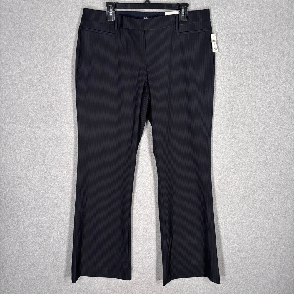 NEW Gap Pinstripe Bootcut Dress Pants Trousers‎ 14 Navy Blue Stretch Career